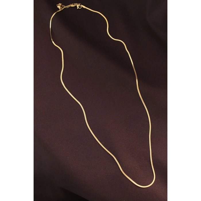 Mey İthalat® Çelik Gold Renk 60 cm İnce İtalyan Zincir Kolye
