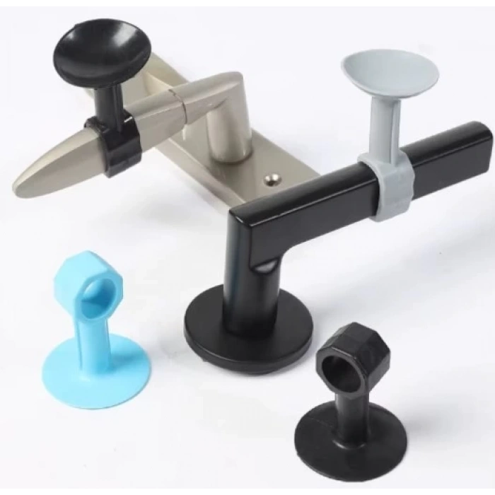 BFS  CM-072 Vantuzlu Geçmeli Kapı Kolu Stoper 4lü Set Beyaz