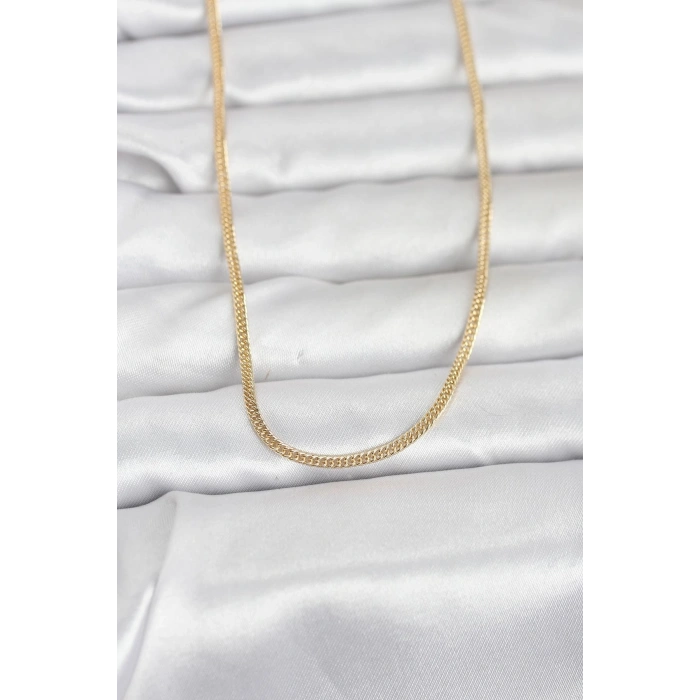 Mey İthalat® CM 14K Gold Renk Dolgun Zincir Model 60 cm Kadın Kolye