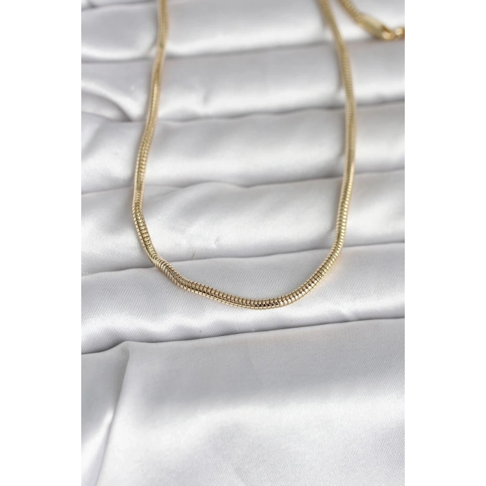 Mey İthalat® CM 14K Gold Renk Yılan Zincir Model 60 cm Kadın Kolye