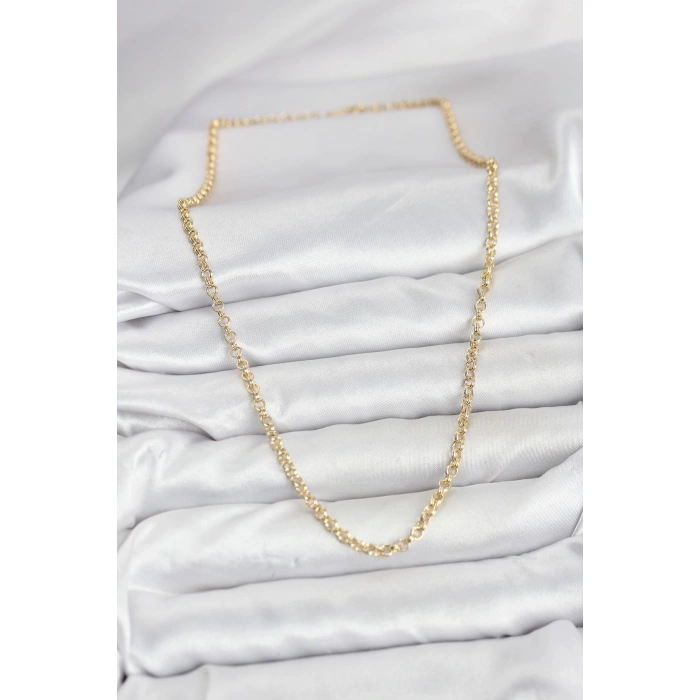 Mey İthalat® CM Gold Renk Pirinç Halkalı Model Kadın Kolye