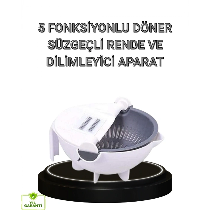 BFS Çok Fonksiyonlu Döner Rende Süzgeç Hazneli Ergonomik Sebze Doğrayıcı