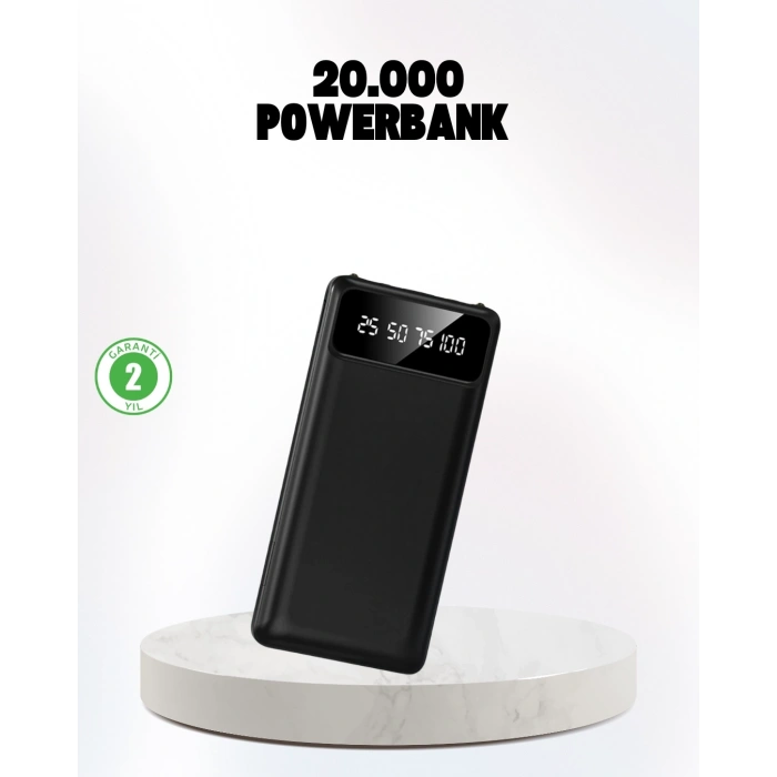 BFS Çoklu Güvenlik Korumalı 20.000 mAh Powerbank Fener Özellikli
