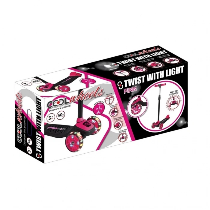 BFS   Cool Wheels Işıklı Twist Scooter Pembe