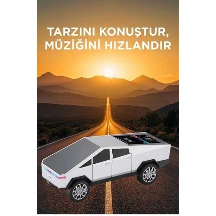 BFS D68 Cyber Model Araba Tasarımlı Bluetooth Hoparlör 15w Güçlü Ses Rgb Led /tws/usb Beyaz