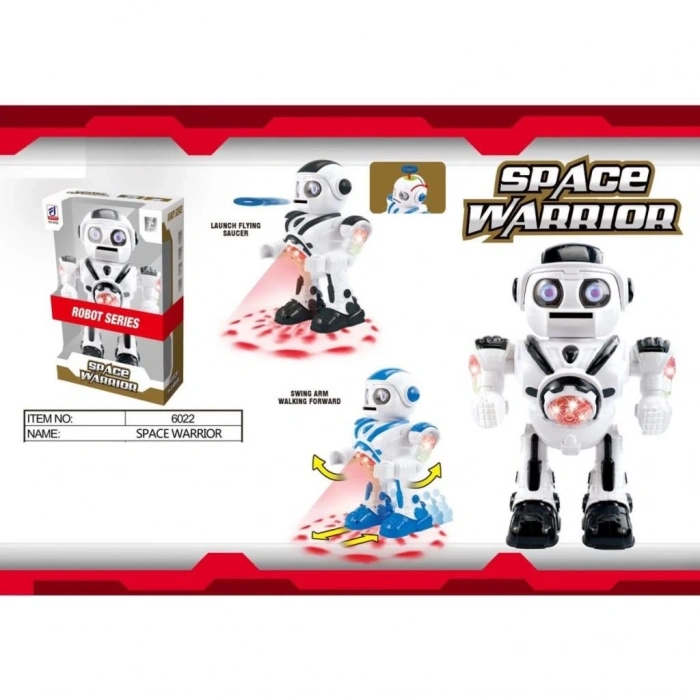 BFS   DF-6022 Işıklı ve Müzikli Disk Atan Uzay Savaşçısı Robot