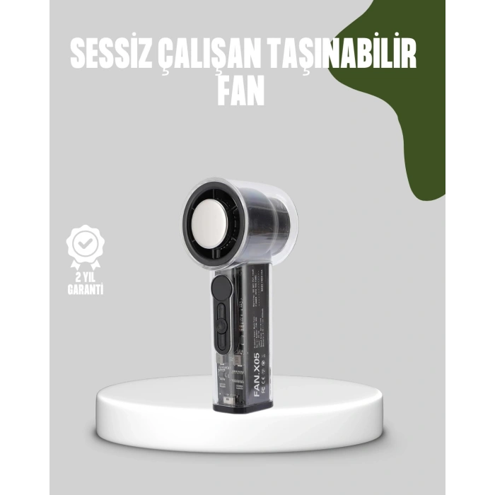BFS Dijital Ekranlı Şarjlı Mini Fan 100 Kademeli Hız Ayarı