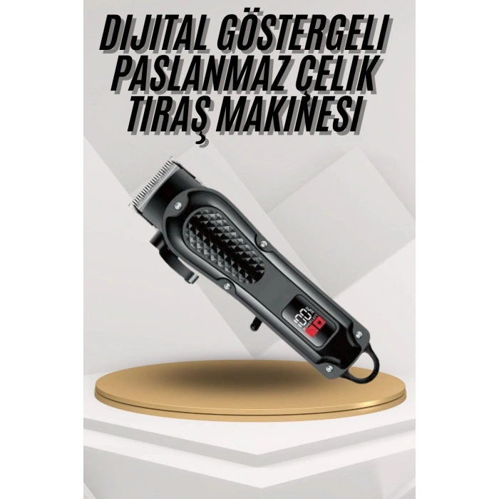 BFS Dijital Profesyonel Kablosuz Saç Sakal Tıraş Makinası Sessiz Paslanmaz Çelik