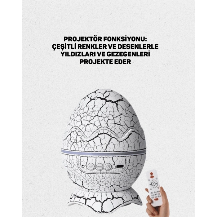 BFS Dinozor Yumurtası Tasarımlı Projektörlü Gece Lambası
