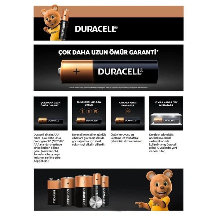 BFS  Duracell 6Lı AAA İnce Kalem Pil