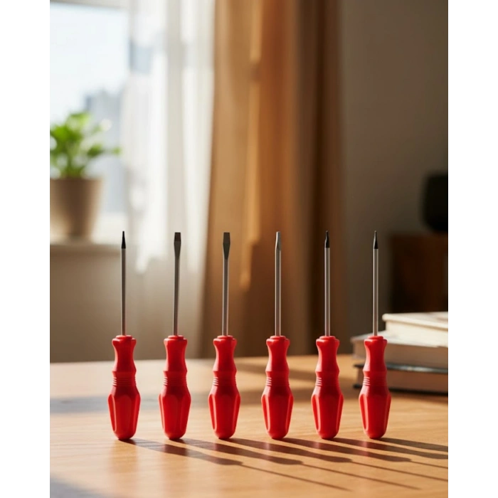 Mey İthalat® Düz ve Yıldız Başlıklı 7li Tornavida Seti Ergonomik Tutma