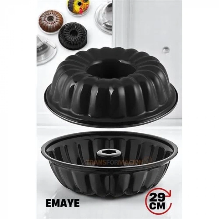 BFS  Emaye Kek Kalıbı - Yapışmaz Siyah Emaye Kek Kalıbı 29 CM