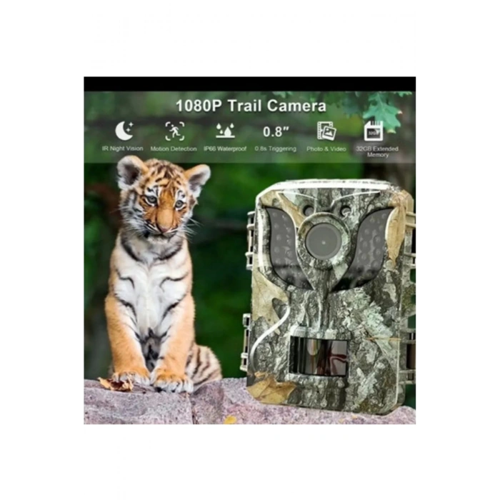 BFS Fotokapan Kamera 16mp Full Hd 1080p Gece Görüşlü 2 Inç Lcd Ekran Su Geçirmez