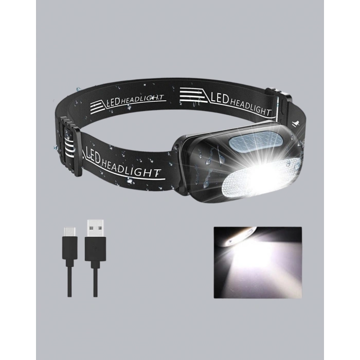 BFS Gece Balıkçılığı İçin Ultra Parlak Şarjlı Kafa Lambası | 4 Işık Modu + USB Şarj