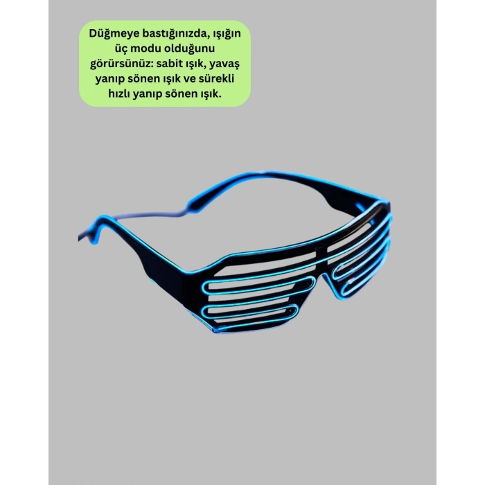 Mey İthalat® Gece Eğlenceleri İçin LED Işıklı Gözlük