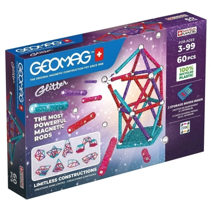 BFS   Geomag Glitter Manyetik Zeka Oyunu 60 Parça