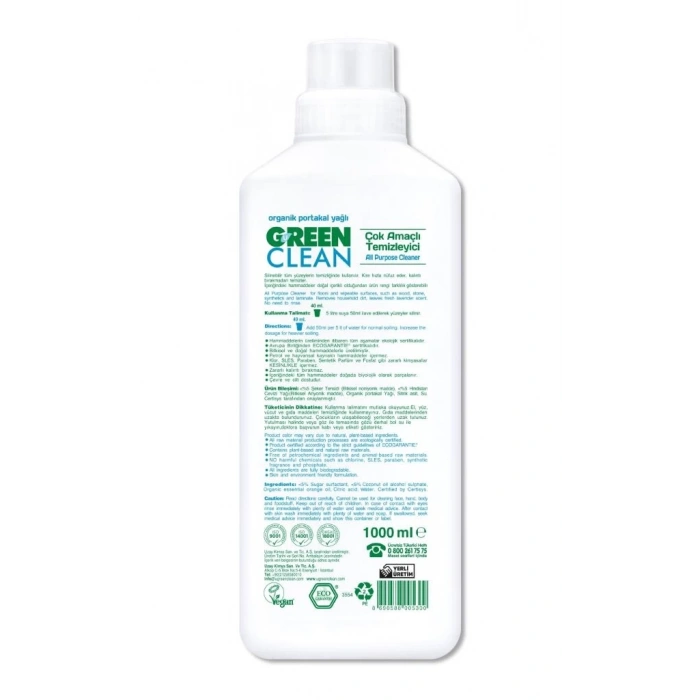 BFS   Green Clean Bitkisel Çok Amaçlı Temizleyici 1000 ml