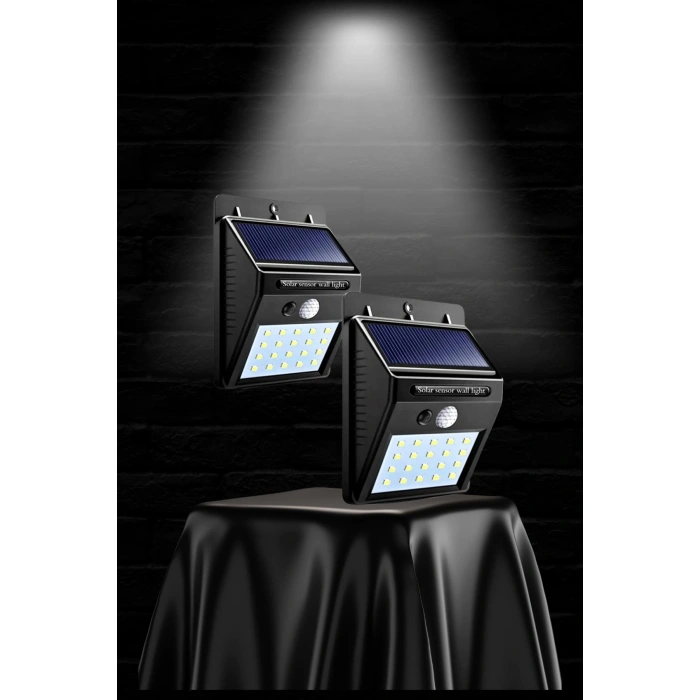 BFS Güneş Enerjili Sensörlü Duvar Lambası Bahçe Lamba Suya Dayanıklı Bahçe Aydınlatma