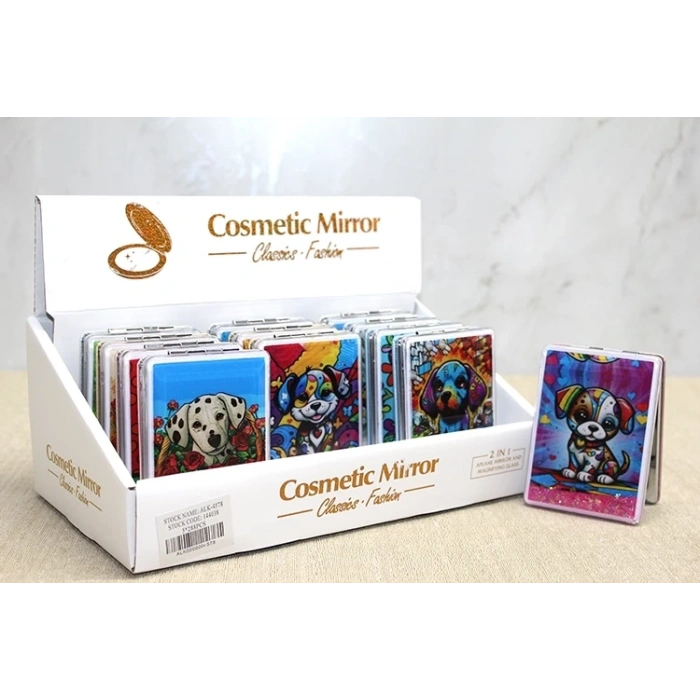 BFS Hareketli Sulu Detaylı Köpek Figürlü El Aynası Alk4578