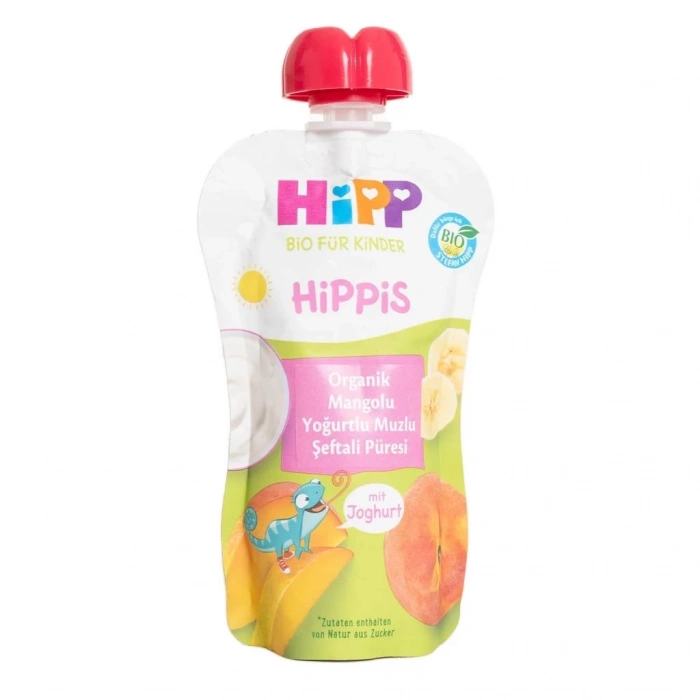 BFS   Hipp Organik Mangolu Yoğurtlu Muzlu Şeftali Püresi 100 Gr