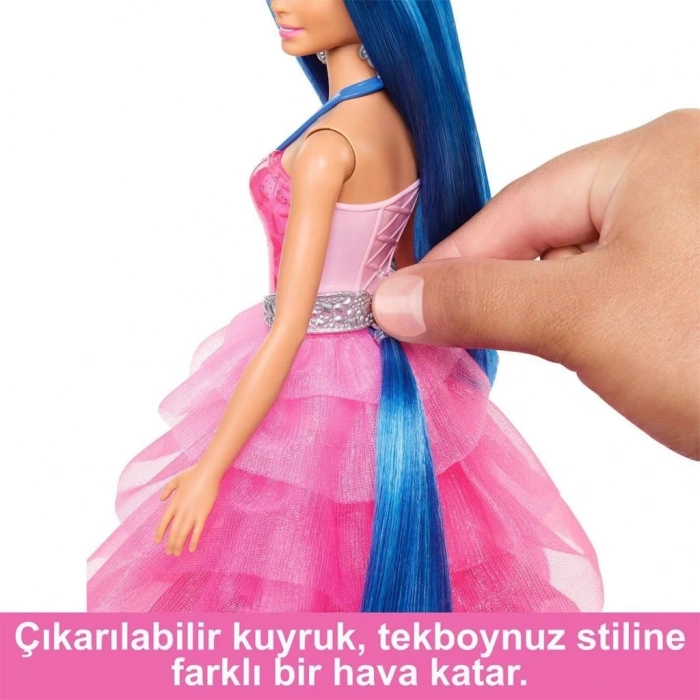 BFS   HRR16 Barbie Mavi Saçlı Prenses Bebek