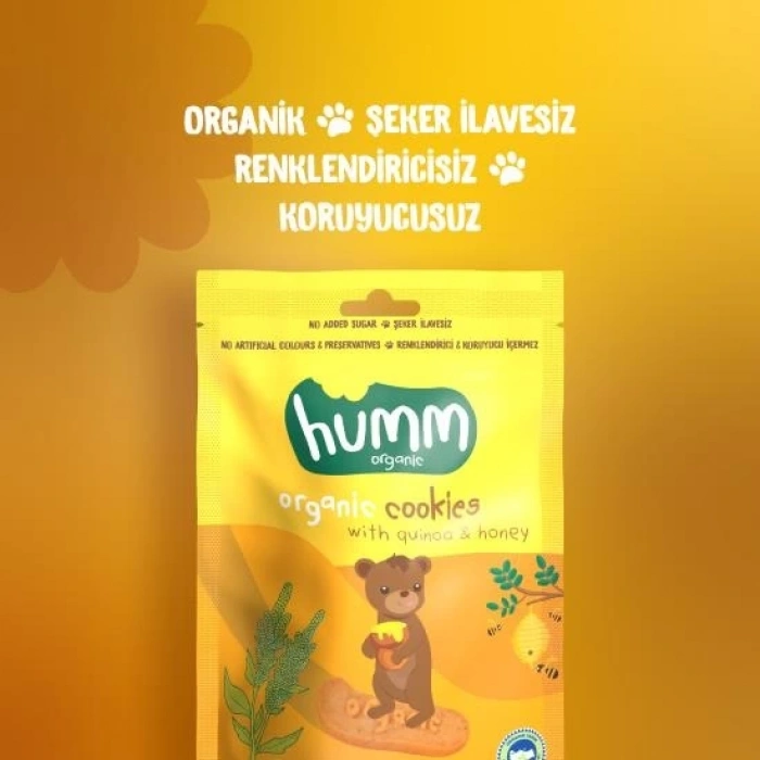 BFS   Humm Organik Ballı ve Kinoalı Kurabiye 55 Gr