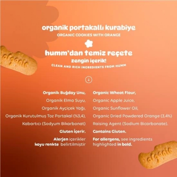 Mey İthalat® Organik Vegan Portakallı Kurabiye 55 Gr