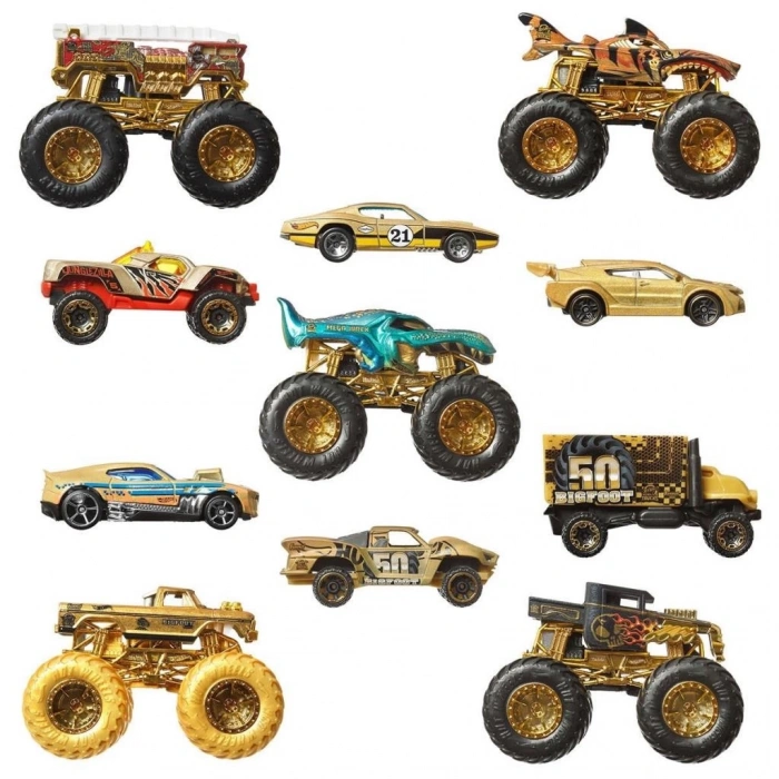 BFS   JDW07 Hot Wheels Monster Trucks Bigfoot Trophy Şampiyonları Araba ve Kamyon Çokl