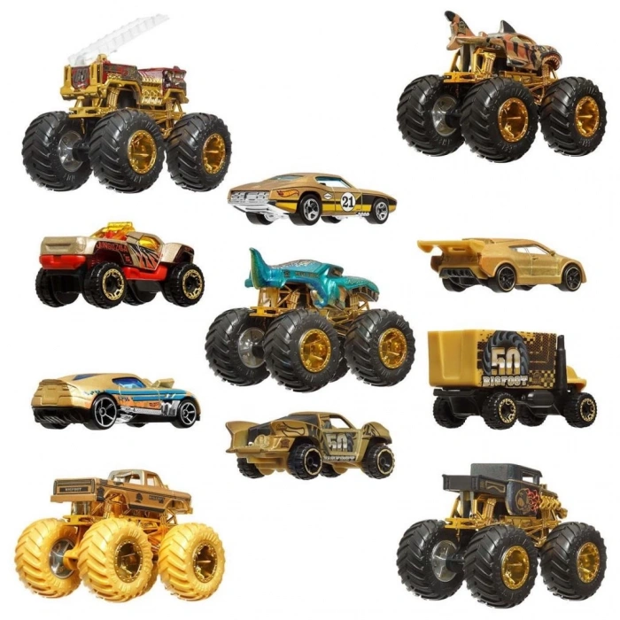 BFS   JDW07 Hot Wheels Monster Trucks Bigfoot Trophy Şampiyonları Araba ve Kamyon Çokl