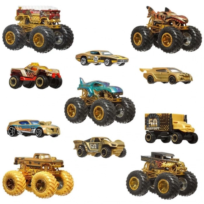 BFS   JDW07 Hot Wheels Monster Trucks Bigfoot Trophy Şampiyonları Araba ve Kamyon Çokl