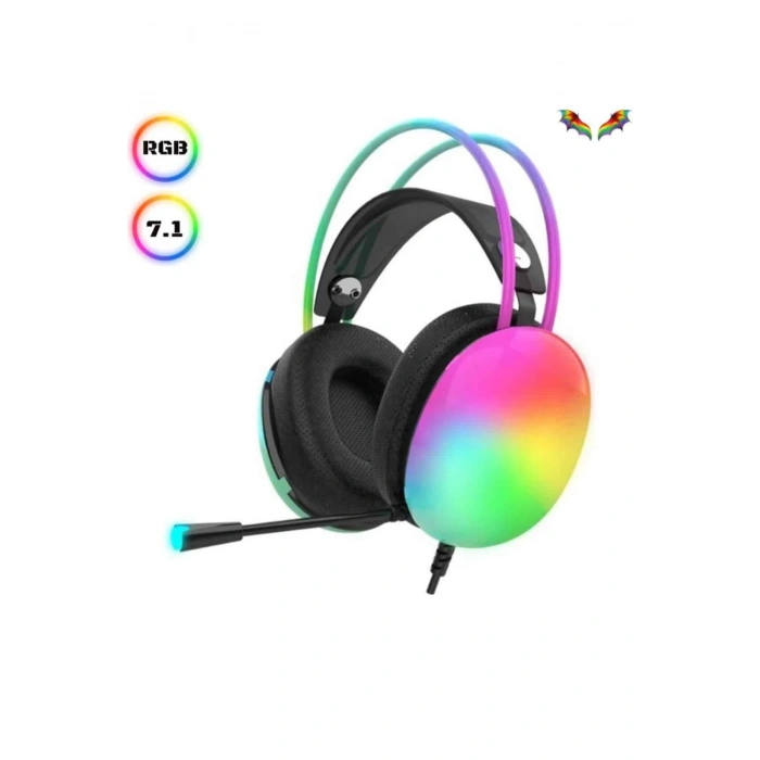 BFS Kablosuz Bluetooth Kulaklık RGB Işıklı Kulak Üstü 5.3 Bluetooth Bağlantılı