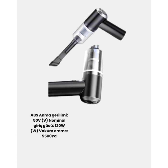 BFS Kablosuz El Süpürgesi – Araç İçi Temizlik İçin 5500PA Güçlü Emiş, USB Şarjlı