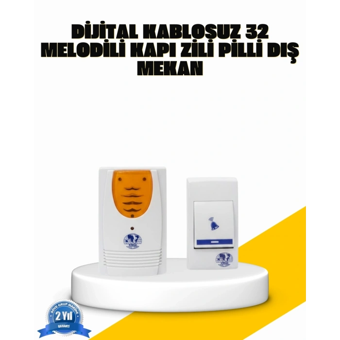 Mey İthalat® Kablosuz Kapı Zili Kolay Kurulumlu Modern Kullanım