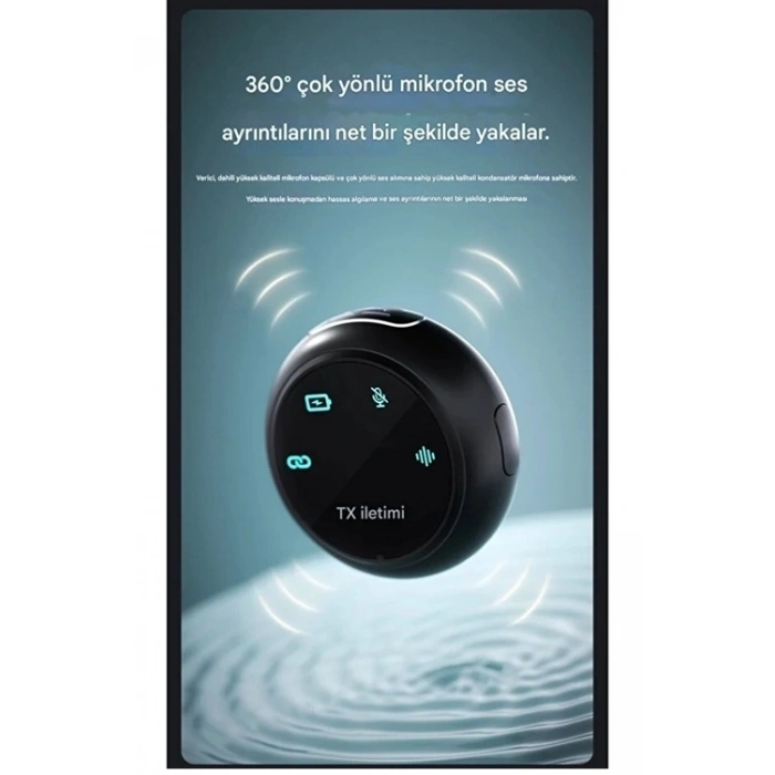 BFS Kablosuz Profesyonel İkili Yayın Yaka Mikrofonu Şarj Kutu Mıknatıslı Typce Lightning Çıkış Mikrofon