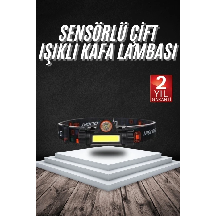 BFS Kafa Lambası Çalışma Işığı Süper Parlak Mıknatıslı Lityum Lion Pilli