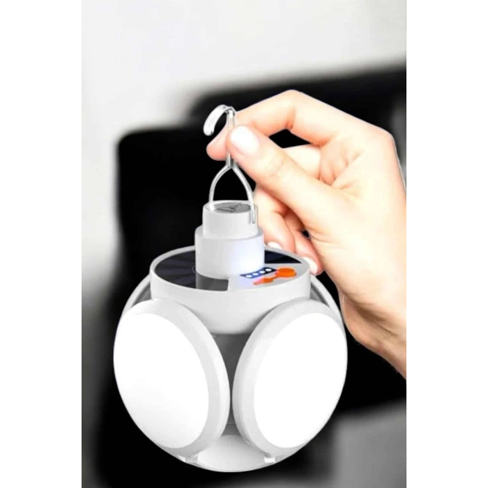 BFS Kamp Lambası Işıldak Beyaz Işık Güneş Enerjili Solar Aydınlatma 5 Kanatlı Katlanabilir