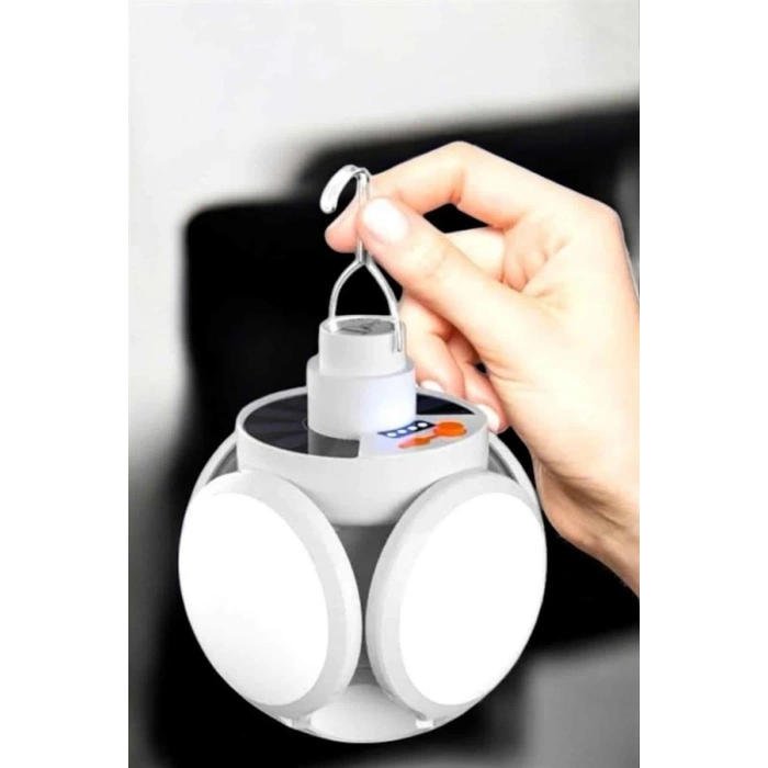 BFS Kamp Lambası Işıldak Beyaz Işık Güneş Enerjili Solar Aydınlatma 5 Kanatlı Katlanabilir