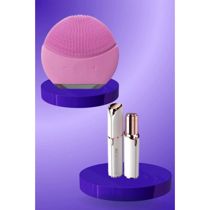 BFS KAŞ BIYIK VE YÜZ EPİLASYON ALETİ VE TİTREŞİMLİ YÜZ TEMİZLEME MASAJ ALETİ İKİLİ SET