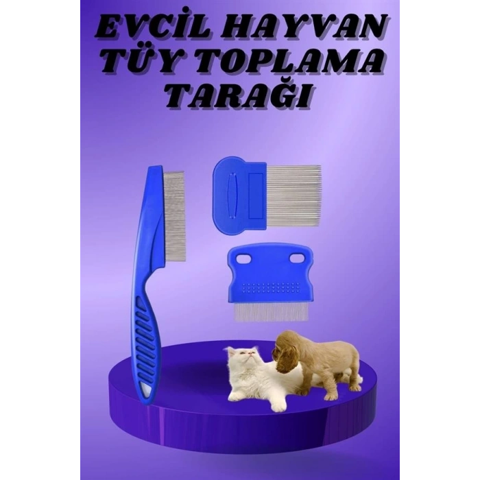 BFS Kedi Köpek Tüy Bit Pire Toplayıcı Toplama Temizleme Tarağı Tarak Seti 4lü Set