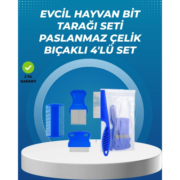BFS Kedi, Köpek ve Küçük Hayvanlar İçin 4 Parça Ergonomik Tarak Takımı