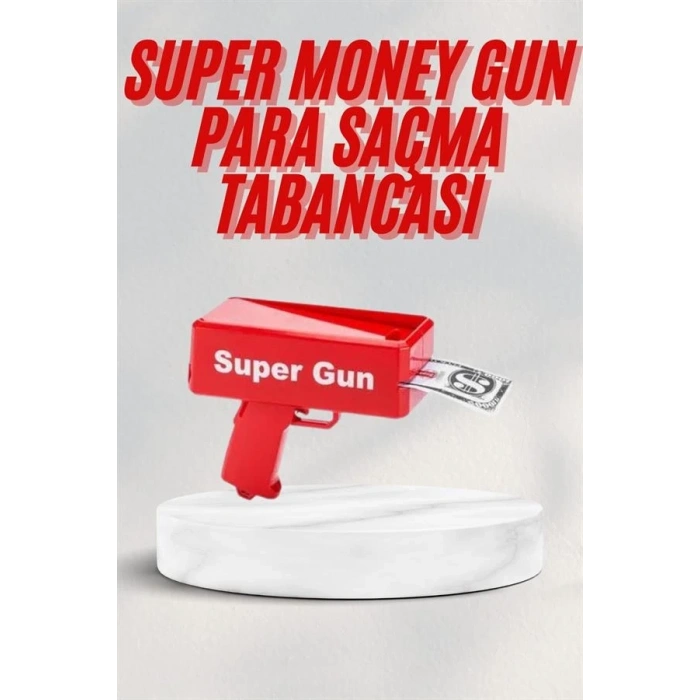 BFS Kırmızı Parti Oyuncağı Para Saçma Fırlatma Tabancası Makinesi Super Money