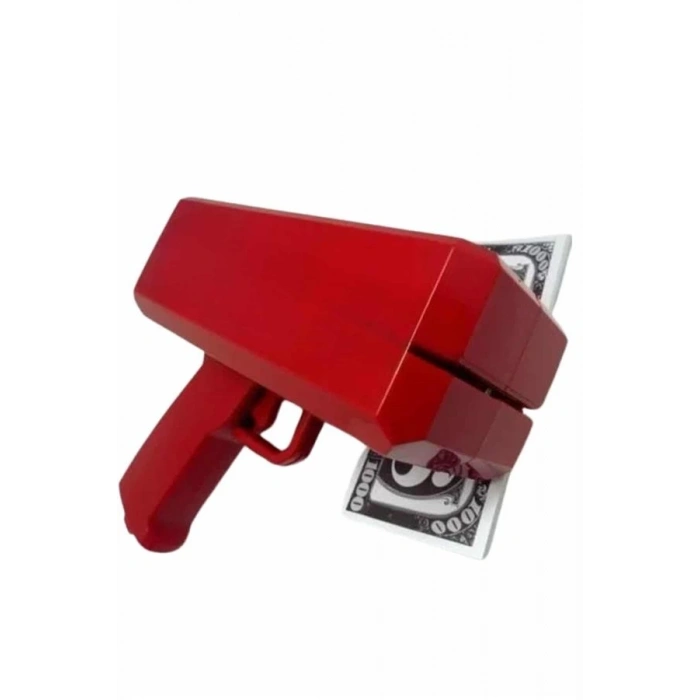 BFS Kırmızı Parti Oyuncağı Para Saçma Fırlatma Tabancası Makinesi Super Money