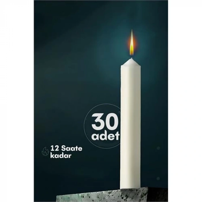 BFS  Klasik Mum 30 Adet - Kokusuz Mum