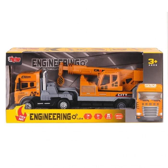 BFS   KLX800-241-42-43-44 Işıklı Müzikli İnşaat Tırı 1:24 -Vardem Oyuncak