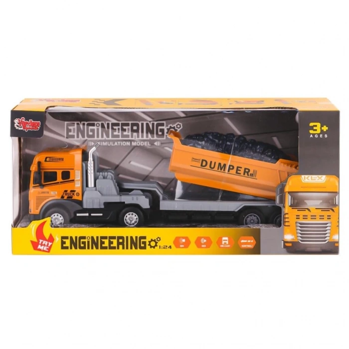 BFS   KLX800-241-42-43-44 Işıklı Müzikli İnşaat Tırı 1:24 -Vardem Oyuncak