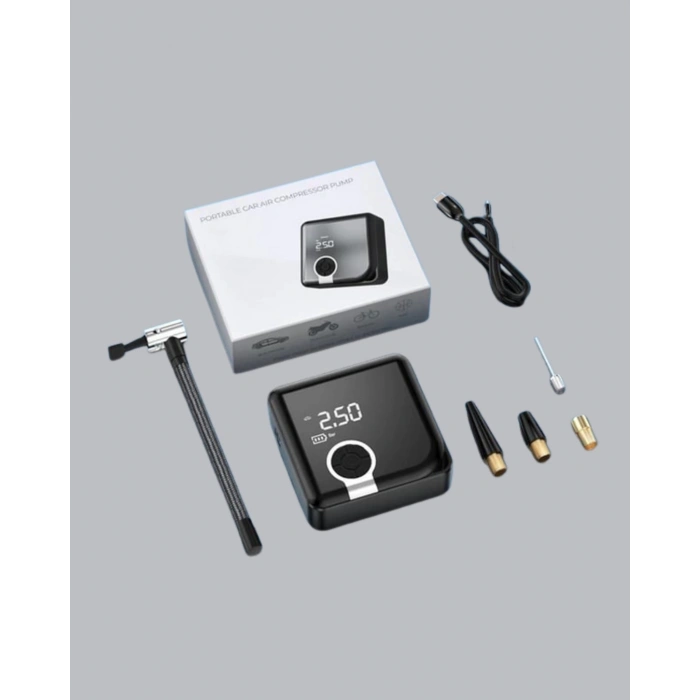BFS Kompakt Tasarımlı LED Işıklı Taşınabilir Hava Kompresörü