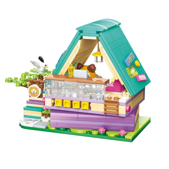 BFS  KP28018 Keeppley Lovely Street Calico Cat Comic House Blok Seti -Vagonlife