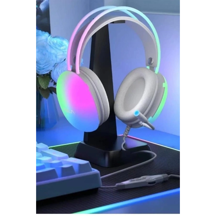 BFS Kulak Üstü Kablosuz Bluetooth Kulaklık Unısex Renkli Işıklı Kulaklık