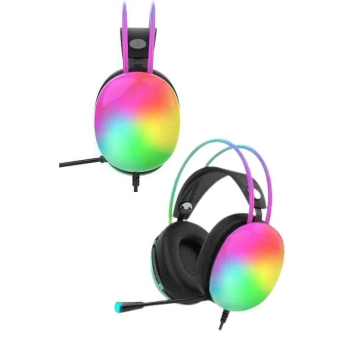 BFS Kulak Üstü Kablosuz Bluetooth Kulaklık Unısex Renkli Işıklı Kulaklık