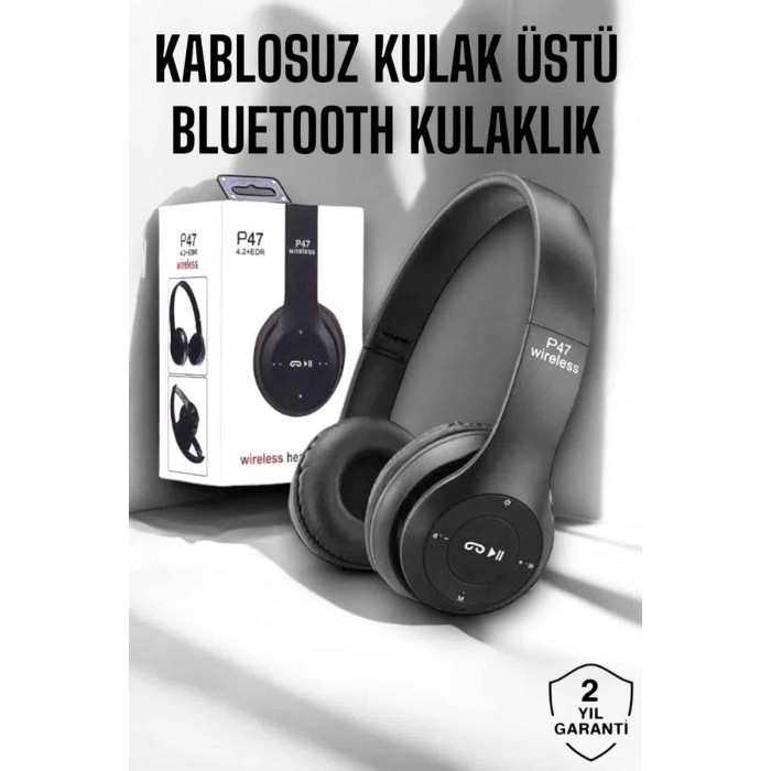 BFS Kulak Üstü TF Kart ve AUX Destekli Ergonomik Bluetooth Kulaklık